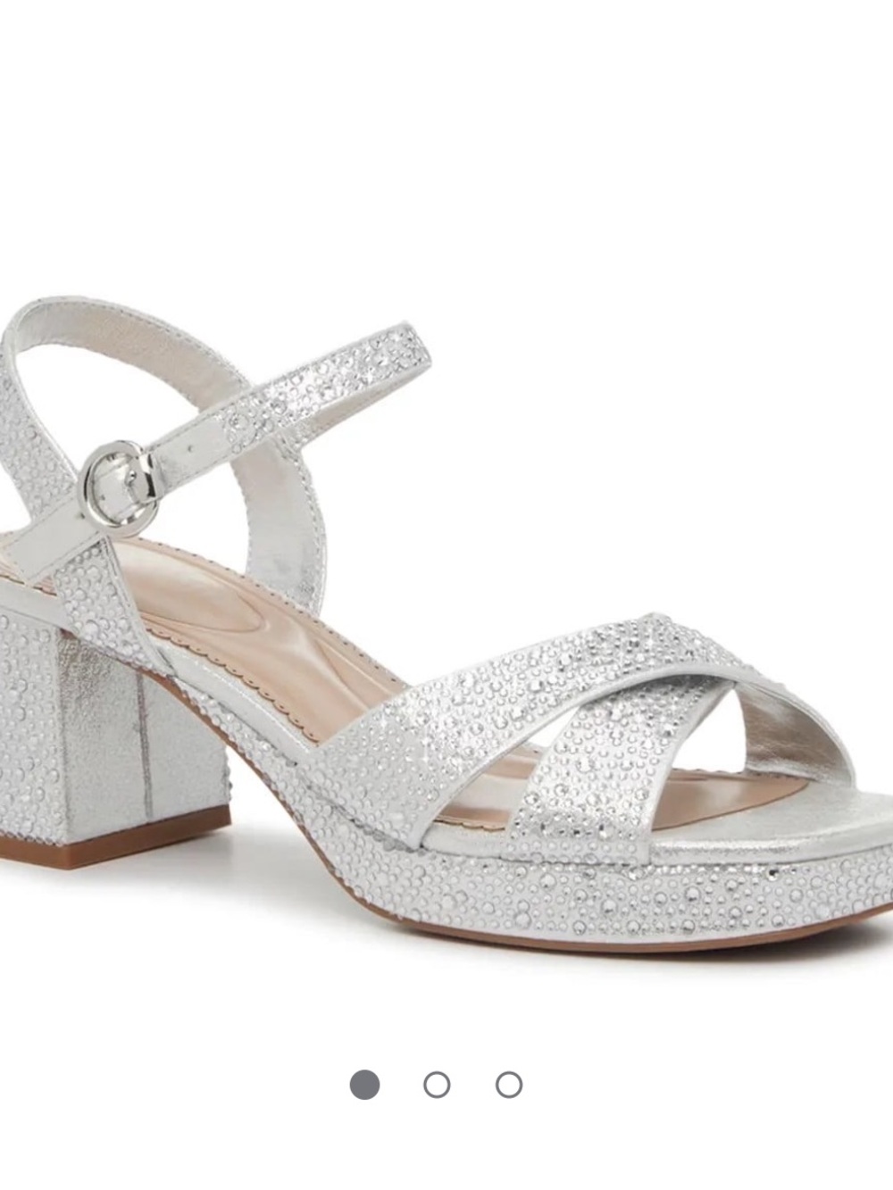 Kelly & Katie silver Liliena rhinestone sparkly chunky block platform heels - 8